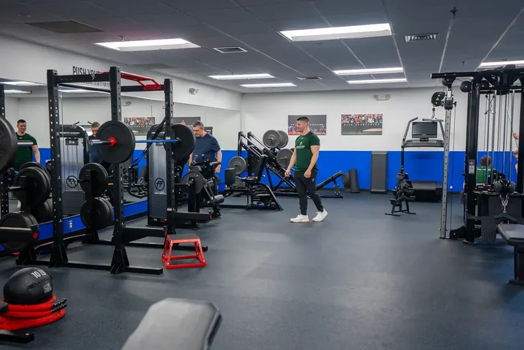 The free-weight floor at IronFlex
